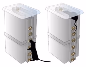 Blueprints and digital tablet with construction plans.