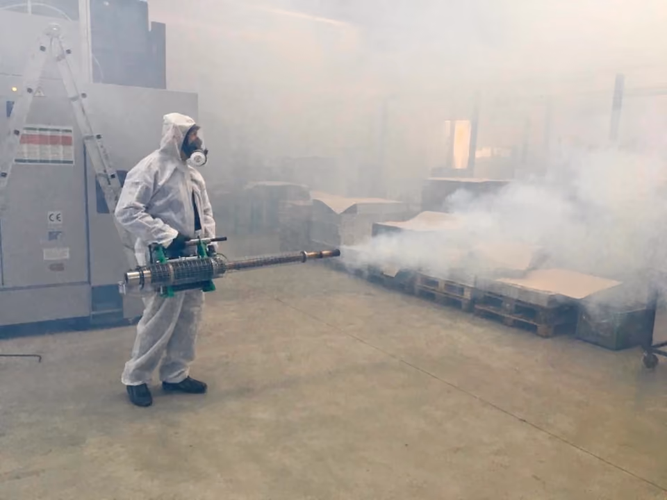 Industrial sanitization with professional equipment